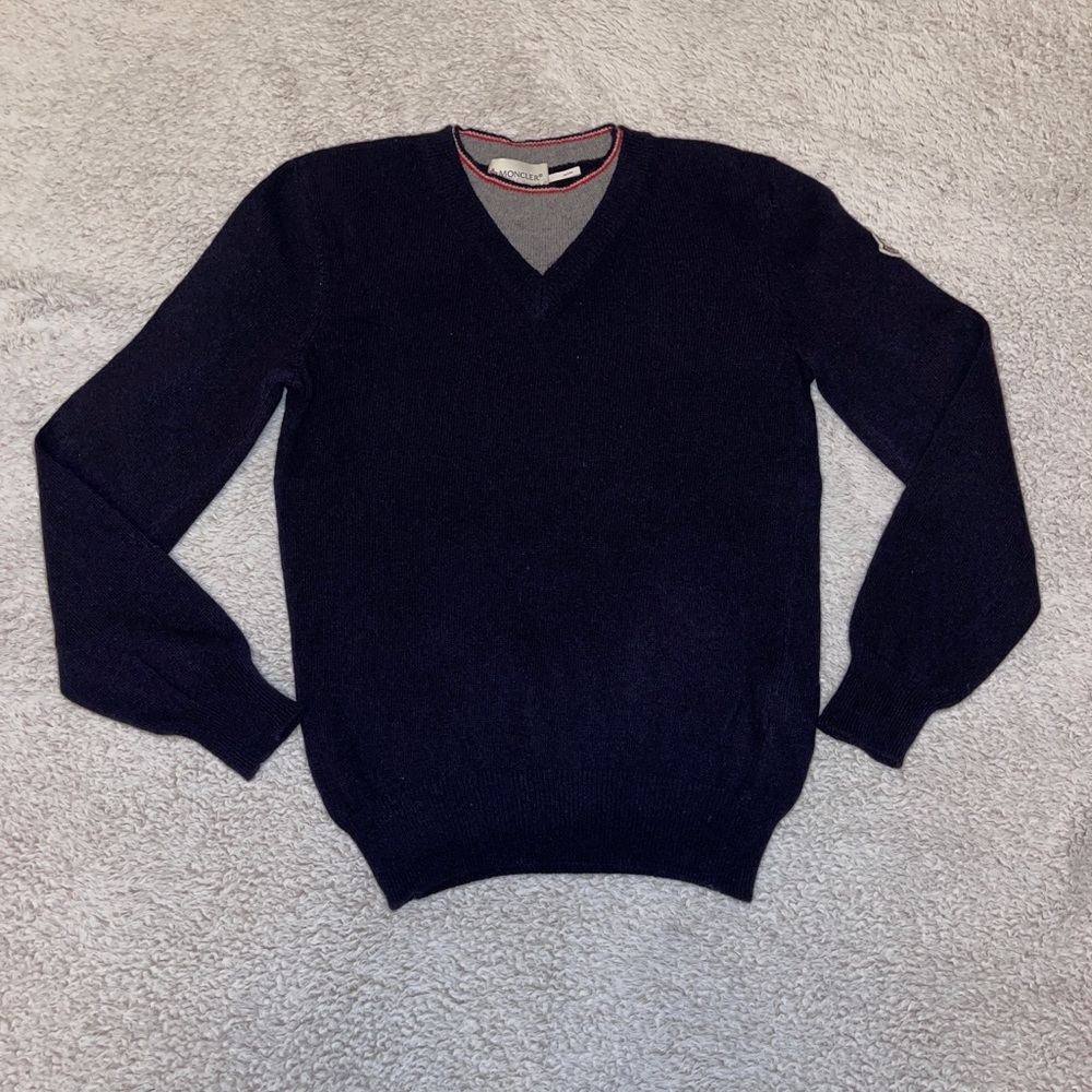 Moncler Boys Light Sweater, Navy, Size 6Y